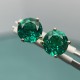 Ruif Jewelry Custom Design18k Soild Gold Lab Grown Emerald Earring Studs Setting 6.5mm Langemstones Simple Daily Jewelry