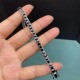 Ruif Jewelry Classic Design Natural Black Spinel Tennis Bracelet S925 Silver 4x4mm Princess Cut Natural Spinel Jewelry