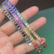 Ruif Jewelry Classic Design Rainbow Sapphire Bracelet S925 Silver 4x4mm Princess Cut Lab Created Sapphire Bracelet