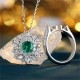 Ruif Jewelry New 18k White Gold 0.73ct Lad Grown Emerald Dual-use Ring High Fine Jewelry for Women Party Gift