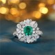 Ruif Jewelry New 18k White Gold 0.73ct Lad Grown Emerald Dual-use Ring High Fine Jewelry for Women Party Gift