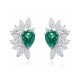 Ruif Jewelry New 18k White Gold 1.12ct Lad Grown Emerald Earrings High Fine Jewelry for Women Party Gift