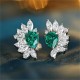 Ruif Jewelry New 18k White Gold 1.12ct Lad Grown Emerald Earrings High Fine Jewelry for Women Party Gift