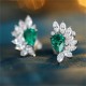 Ruif Jewelry New 18k White Gold 1.12ct Lad Grown Emerald Earrings High Fine Jewelry for Women Party Gift