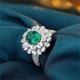 Ruif Jewelry New 18k White Gold 1.365ct Lad Grown Emerald Dual-use Ring High Fine Jewelry for Women Party Gift