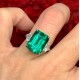 Ruif Jewelry Customized PT950 10.12ct Lab Grown Emerald Ring With DEF Lab Grown Diamond Band Jewelry for Women