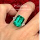 Ruif Jewelry Customized PT950 10.12ct Lab Grown Emerald Ring With DEF Lab Grown Diamond Band Jewelry for Women