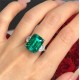 Ruif Jewelry Customized PT950 10.12ct Lab Grown Emerald Ring With DEF Lab Grown Diamond Band Jewelry for Women