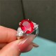 Ruif Jewelry Lucuxy Design 10.215ct Oval Shape Lab Ruby Ring 18K Gold Custom Jewelry