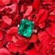 Ruif Jewelry Customized PT950 10ct Lab Grown Emerald Ring With DEF Lab Grown Diamond Band Jewelry for Women