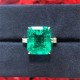 Ruif Jewelry Customized PT950 10ct Lab Grown Emerald Ring With DEF Lab Grown Diamond Band Jewelry for Women