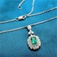 Ruif Jewelry Fashion 1ct Lab Grown Emerald Pendant Necklace 18k Gold Jewelry Engagement Gift Women