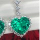 Ruif Jewelry Customized PT950 12.38ct Lab Grown Emerald Earring With DEF Lab Grown Diamond Jewelry for Women