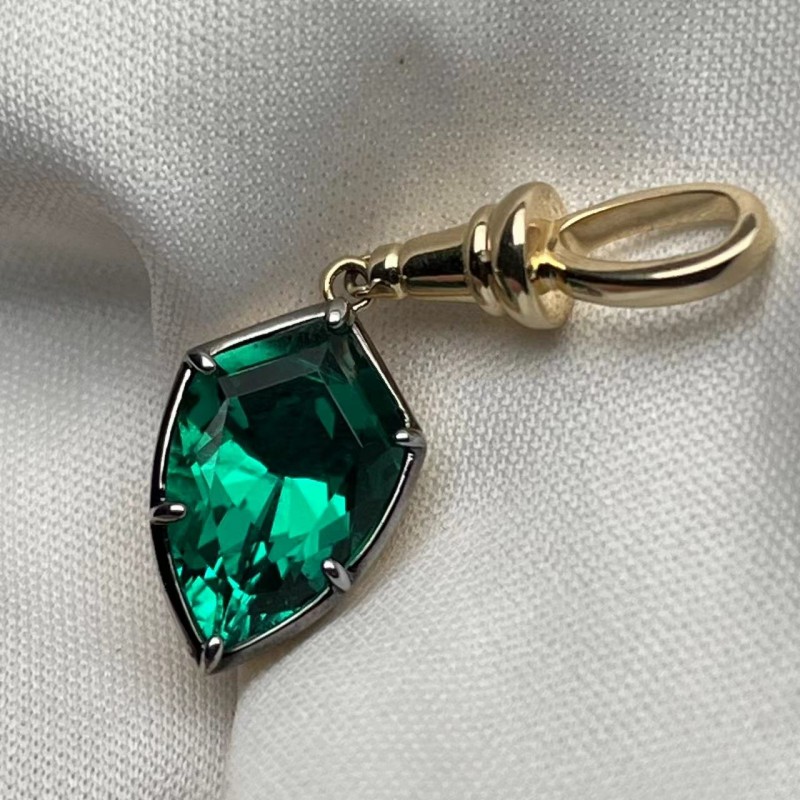 Ruif Jewelry Customized 14k Yellow Gold 3.42ct Lab Grown Emerald Pendant for Women Party Gift