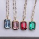 Ruif Jewelry Classic Design 18K Yellow Gold Lab Grown Emerald Pendant Necklace Pink Morgenite Aquamarine Red Ruby Gemstone Jewelry