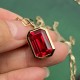 Ruif Jewelry Classic Design 18K Yellow Gold Lab Grown Emerald Pendant Necklace Pink Morgenite Aquamarine Red Ruby Gemstone Jewelry