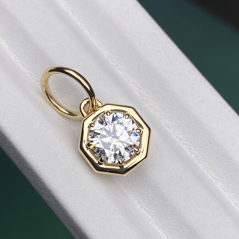 Ruif Jewelry 2.03ct CVD Diamond Pendant 18k Yellow Gold NecklacePendant Jewelry for Party Gift