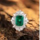 Ruif Jewelry New 18k White Gold 3.37ct Lad Grown Emerald Ring High Fine Jewelry for Women Party Gift