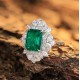 Ruif Jewelry New 18k White Gold 3.37ct Lad Grown Emerald Ring High Fine Jewelry for Women Party Gift