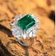 Ruif Jewelry New 18k White Gold 3.37ct Lad Grown Emerald Ring High Fine Jewelry for Women Party Gift