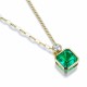 Ruif Jewelry Classic Design 18K Yellow Gold 1.8ct Lab Grown Emerald Pendant Necklace Gemstone Jewelry