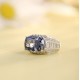 Ruif Jewelry Classic Design 18K gold 6.86ct Blue Color Simulated Diamond Ring Wedding Bands