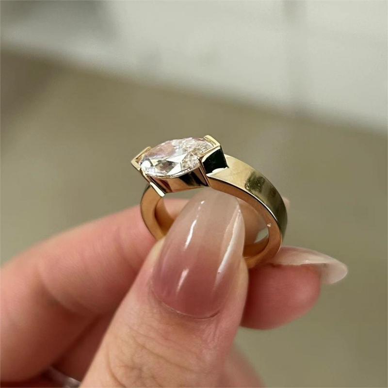 Ruif Jewelry 2.7ct CVD Diamond Ring 14k Yellow Gold Ring Jewelry for Party Gift