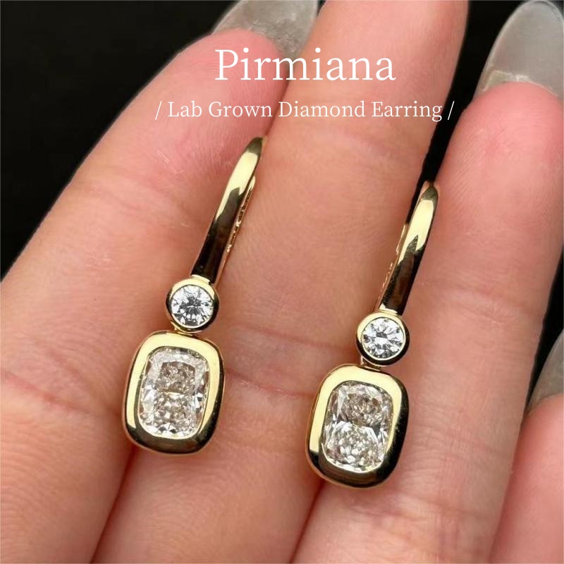 Ruif Jewelry Customized Design 18K Yellow Gold Earrings for Women 2.806ct CVD Lab Grown Diamond Jewelry