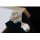 Ruif Jewelry Natural Baroque Pearl Bow Brooch S925 Silver Brooch Women Jewelry Cubic Zircona Gemstone Fashion Jewelry