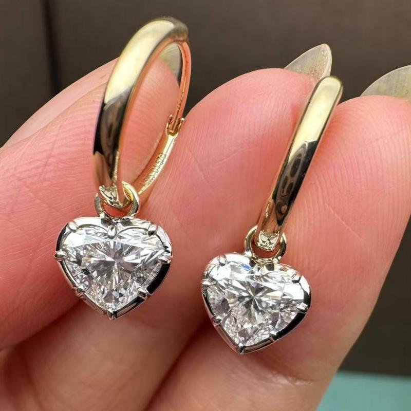 Ruif Jewelry Customized 14k Yellow Gold 2ct Lab Grown Diamond Earrings for Women Party Gift