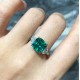 Ruif Jewelry Customized PT950 3.24ct Lab Grown Emerald Ring With DEF Lab Grown Diamond Band Jewelry for Women