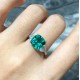 Ruif Jewelry Customized PT950 3.24ct Lab Grown Emerald Ring With DEF Lab Grown Diamond Band Jewelry for Women