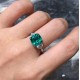 Ruif Jewelry Customized PT950 3.24ct Lab Grown Emerald Ring With DEF Lab Grown Diamond Band Jewelry for Women