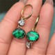 Ruif Jewelry New Fashion 14k Yellow and Black Gold 3.6ct Lab Grown Emerald Earrings for Women Party Gifts