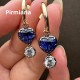 Ruif Jewelry Customized 14k Yellow Gold 3ct Lab Grown Sapphire Earrings for Women Party Gift