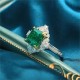 Ruif Jewelry New 18k White Gold 4.09ct Lad Grown Emerald Ring High Fine Jewelry for Women Party Gift