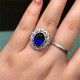 Ruif Jewelry Custom Design 18k White Gold Ring for Women 4.84ct Lab Grown Sapphire And DEF CVD Diamond Jewelry