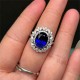 Ruif Jewelry Custom Design 18k White Gold Ring for Women 4.84ct Lab Grown Sapphire And DEF CVD Diamond Jewelry