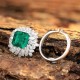 Ruif Jewelry Classic Design 18K White Gold 4.88ct Lab Grown Emerald Ring Gemstone Jewelry