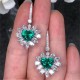 Ruif Jewelry Customized PT950 5.48ct Lab Grown Emerald Earring With DEF Lab Grown Diamond Jewelry for Women