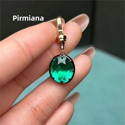 Ruif Jewelry Customized 14k Yellow Gold 5.88ct Lab Grown Emerald Pendant for Women Party Gift