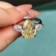 Ruif Jewelry Custom Design 18k 6.0 Carat Yellow Moissanite Diamond Engagement/Wedding Ring