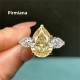 Ruif Jewelry Custom Design 18k 6.0 Carat Yellow Moissanite Diamond Engagement/Wedding Ring