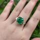 Ruif Jewelry Luxury Design 6.11ct Lab Grown Emerald Ring 18K White Gold Side DEF Lab Grown Diamond Custom Jewelry