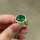 Ruif Jewelry Luxury Design 6.11ct Lab Grown Emerald Ring 18K White Gold Side DEF Lab Grown Diamond Custom Jewelry