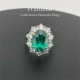 Ruif Jewelry Customized PT950 6.24ct Lab Grown Emerald Ring With DEF Lab Grown Diamond Band Jewelry for Women