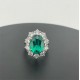 Ruif Jewelry Customized PT950 6.24ct Lab Grown Emerald Ring With DEF Lab Grown Diamond Band Jewelry for Women