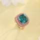 Ruif Jewelry New18k Yellow Gold 6.52ct Lad Grown Emerald Ring High Fine Jewelry for Women Party Gift