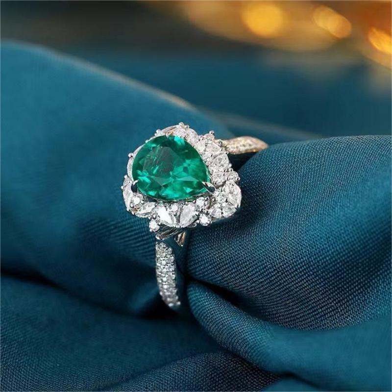 Ruif Jewelry New 18k White Gold 1.475ct Lad Grown Emerald Dual-use Ring High Fine Jewelry for Women Party Gift