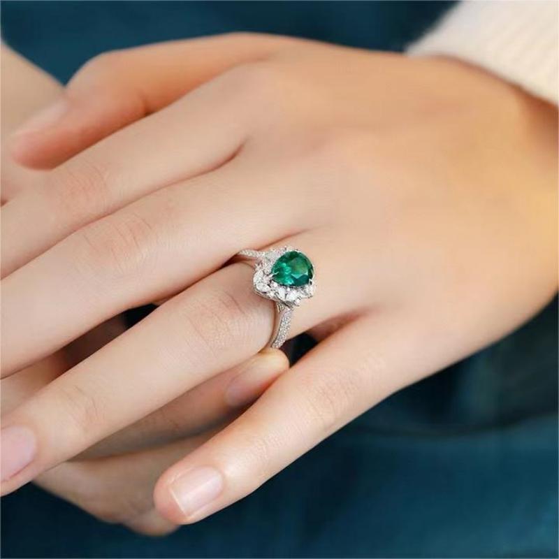 Ruif Jewelry New 18k White Gold 1.475ct Lad Grown Emerald Dual-use Ring High Fine Jewelry for Women Party Gift